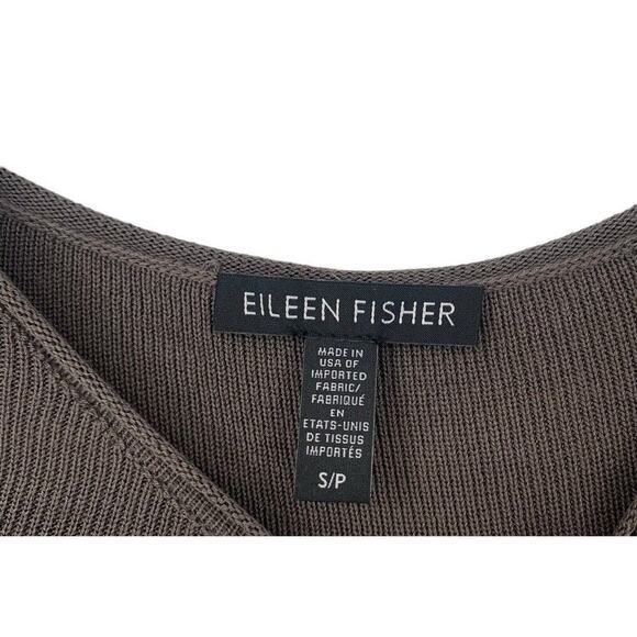 Eileen Fisher Lagenlook Lyocell High-Low Knit Sweater Gray Black Size Small - Picture 3 of 7